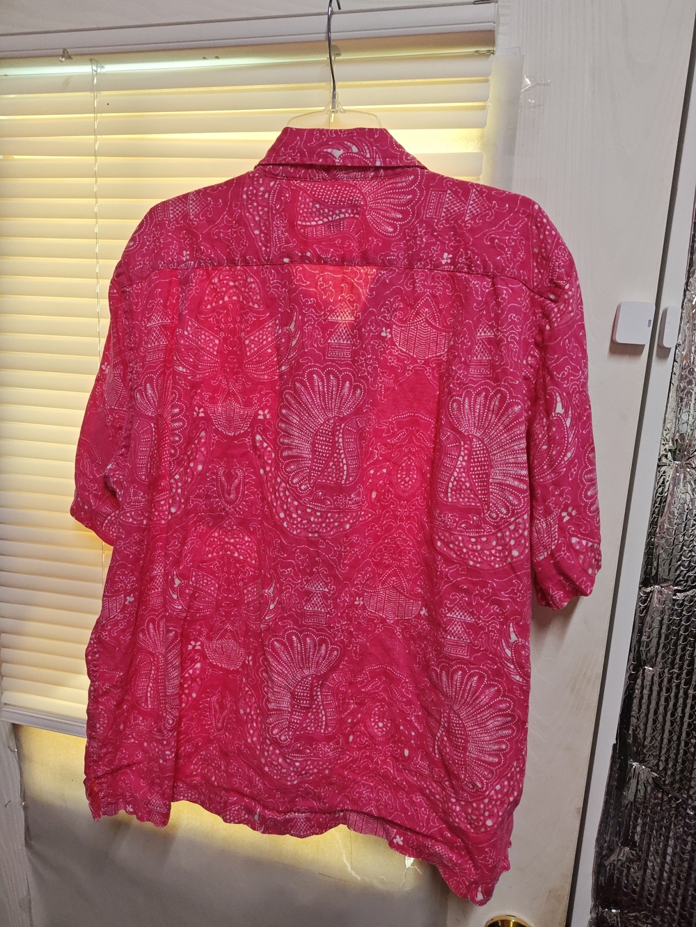 Lands' End Hot Pink Bandana-Print Short Sleeve Shirt - Picture 3 of 4